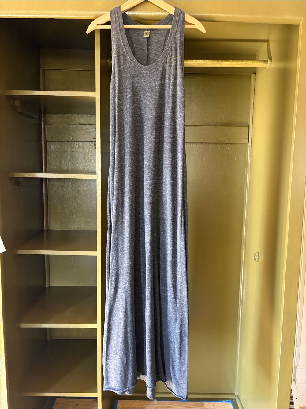 Charcoal Alternative Earth Racer Back Midi Dress